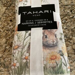 Tahari Home Floral Bunny Set of 8 Cloth Napkins